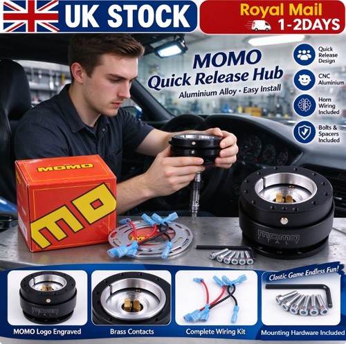 Momo black steering wheel - steering,